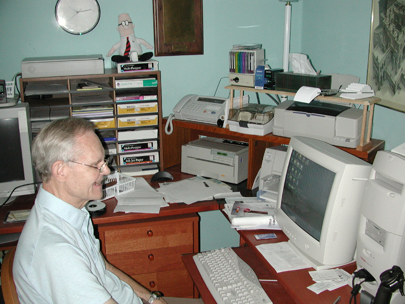 Dad at his desk, 2000.